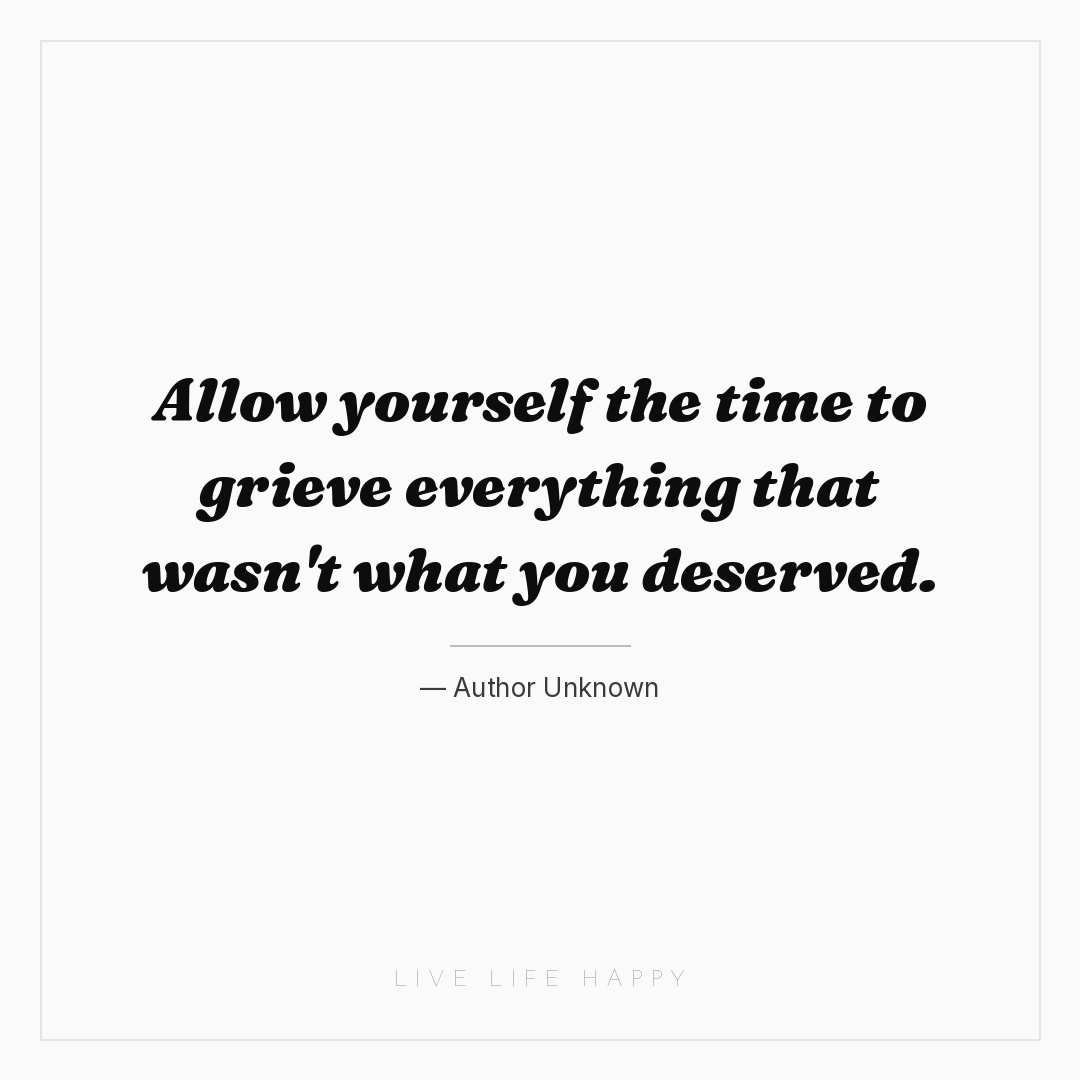 Allow yourself the time to grieve everything that wa... — Author Unknown