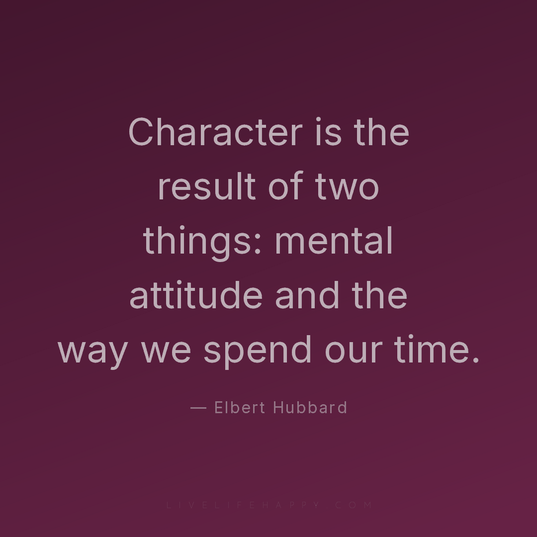 Character is the result of two things: mental attitu... — Elbert Hubbard