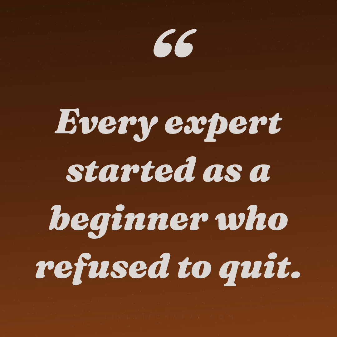 Every expert started as a beginner who refused to qu... — Author Unknown