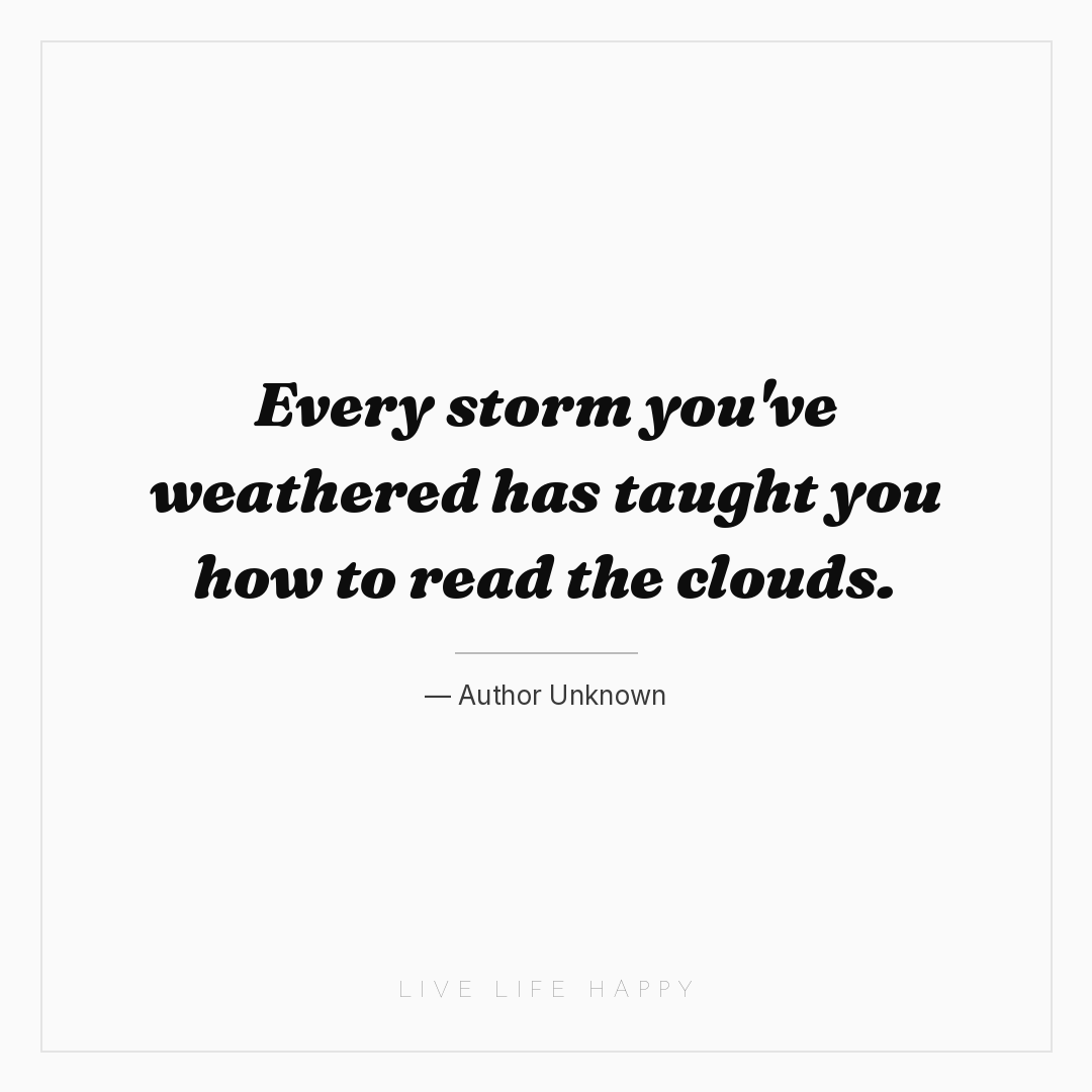 Every storm you've weathered has taught you how to r... — Author Unknown