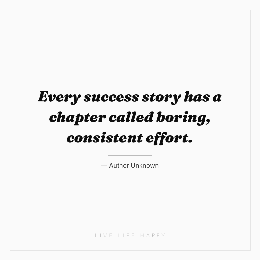 Every success story has a chapter called boring, con... — Author Unknown