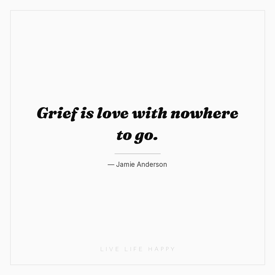 Grief is love with nowhere to go. — Jamie Anderson