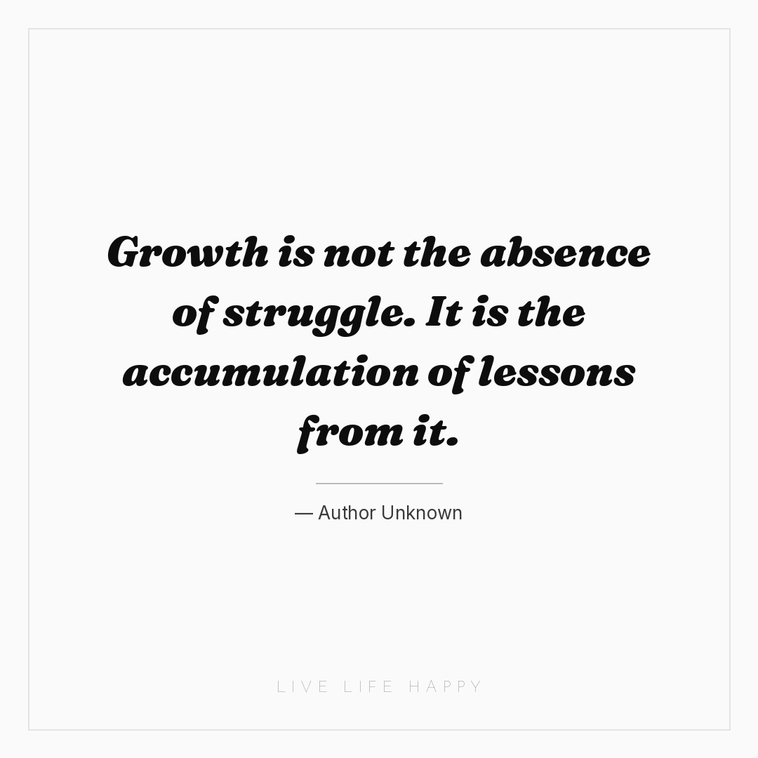 Growth is not the absence of struggle. It is the acc... — Author Unknown