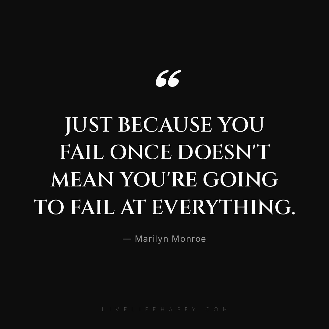 Marilyn Monroe: "Just because you fail once doesn't mean you're going ...