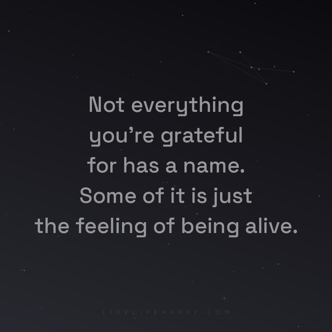 Not everything you're grateful for has a name. Some ... — Author Unknown