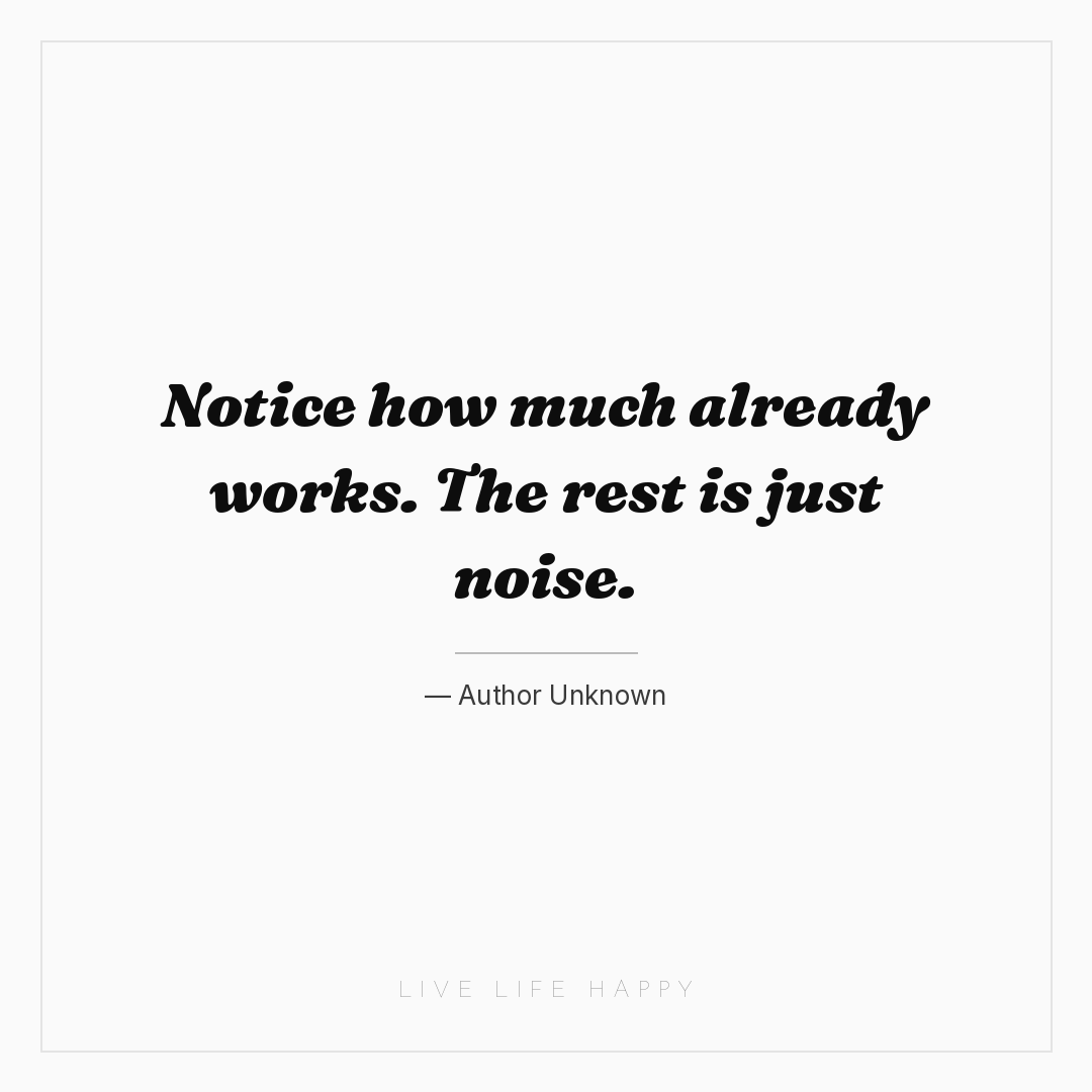 Notice how much already works. The rest is just nois... — Author Unknown