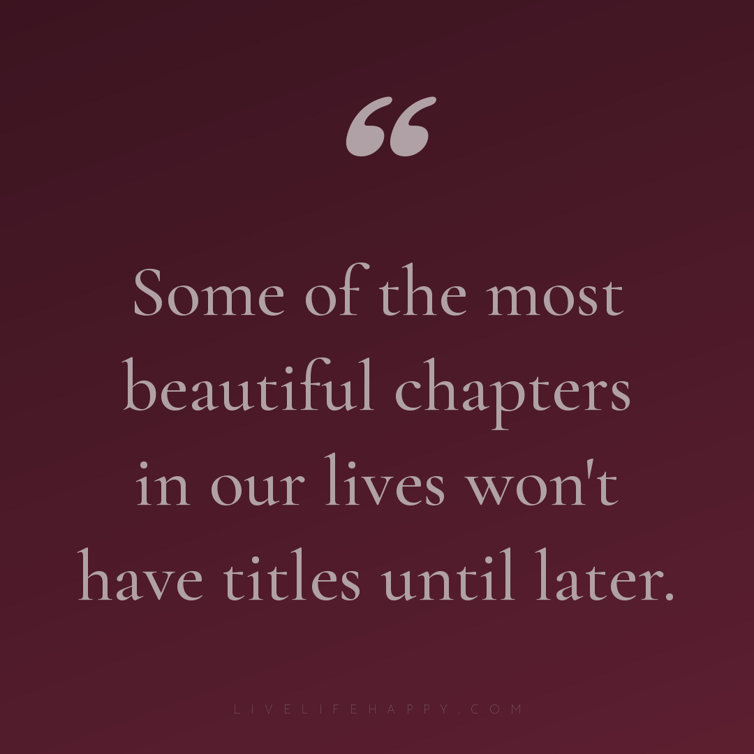 Some of the most beautiful chapters in our lives won... — Author Unknown