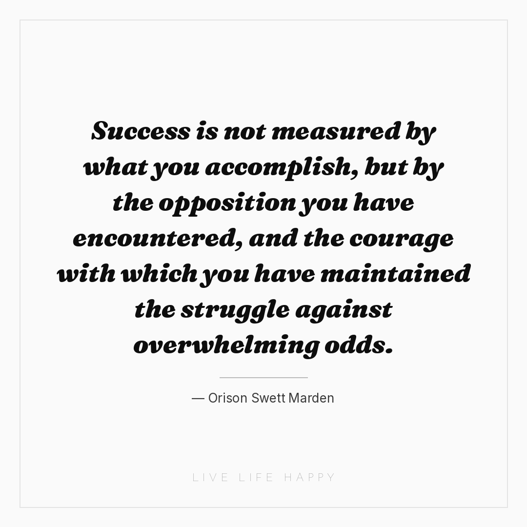 Success is not measured by what you accomplish, but ... — Orison Swett Marden