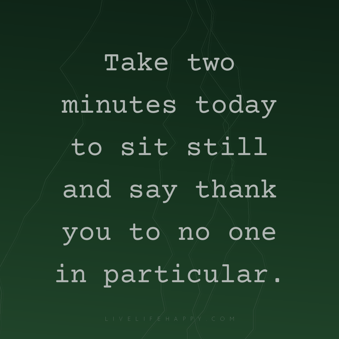 Take two minutes today to sit still and say thank yo... — Author Unknown