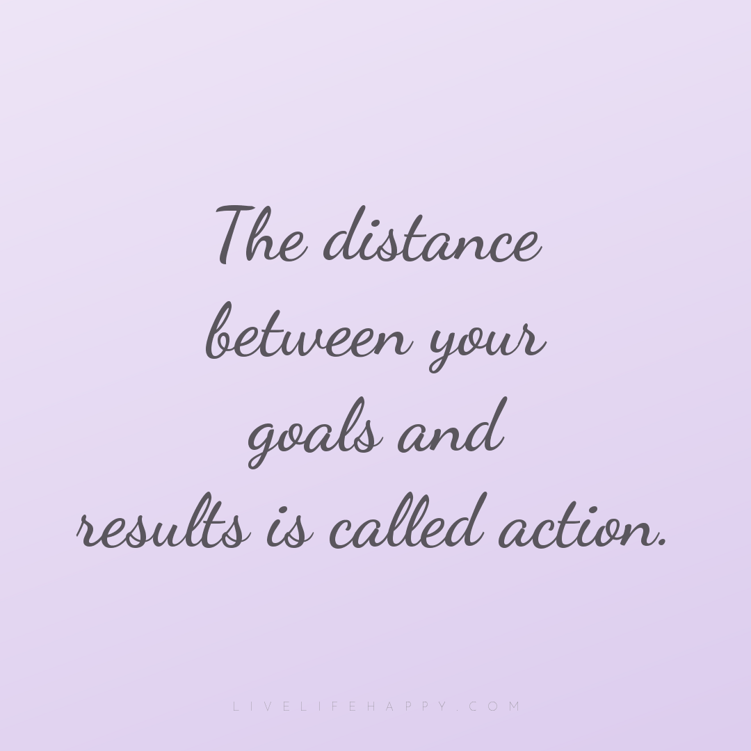The distance between your goals and results is calle... — Author Unknown