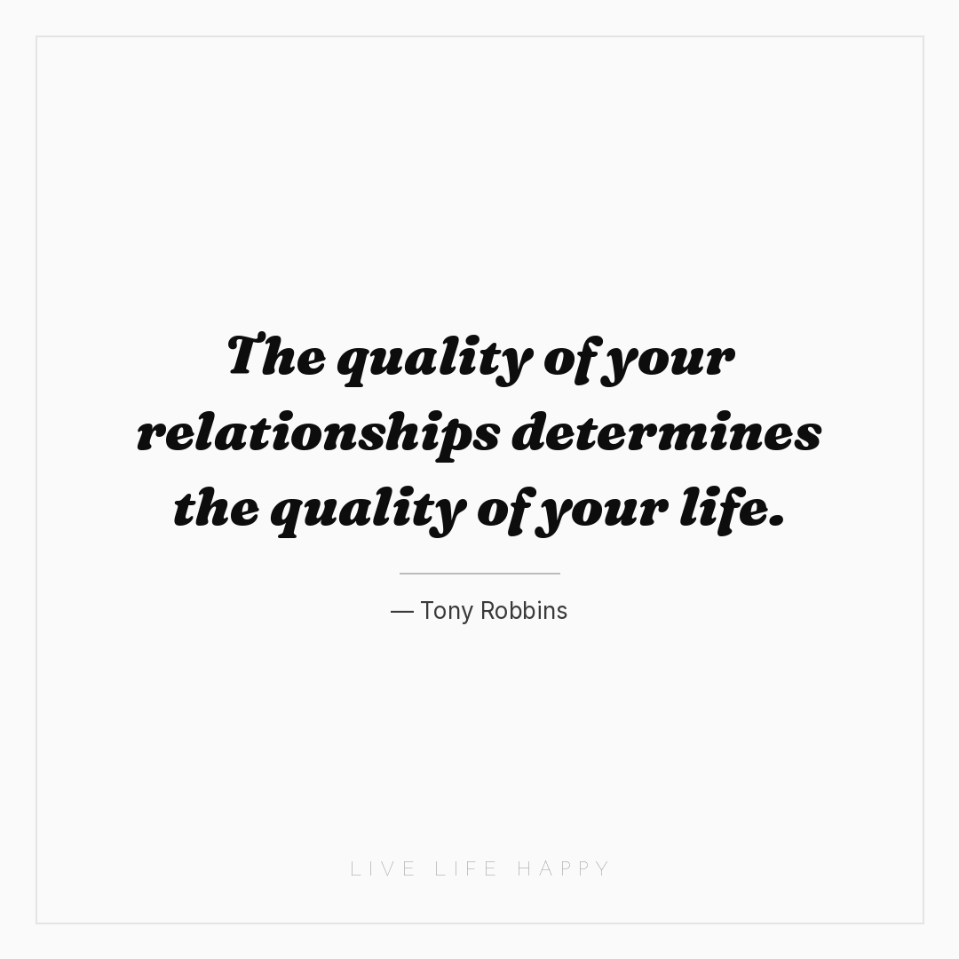 The quality of your relationships determines the qua... — Tony Robbins