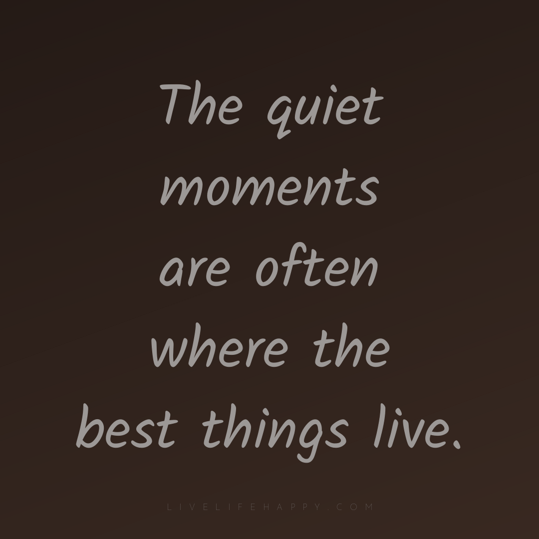 The quiet moments are often where the best things li... — Author Unknown