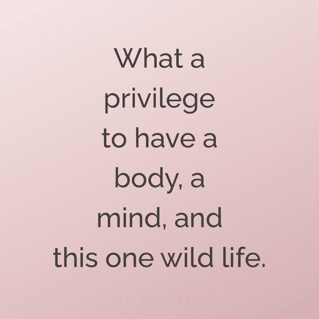 What a privilege to have a body, a mind, and this on... — Author Unknown