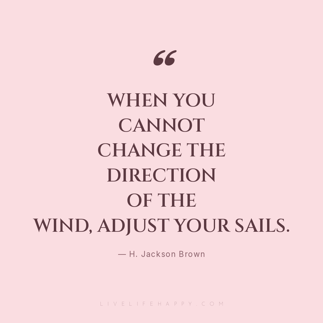 When you cannot change the direction of the wind, ad... — H. Jackson Brown