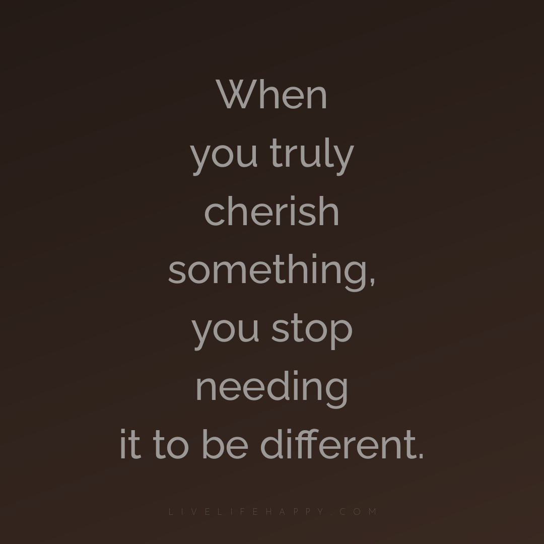 When you truly cherish something, you stop needing i... — Author Unknown