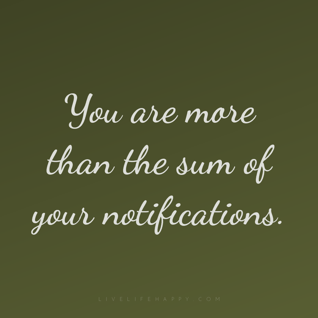 You are more than the sum of your notifications. — Author Unknown