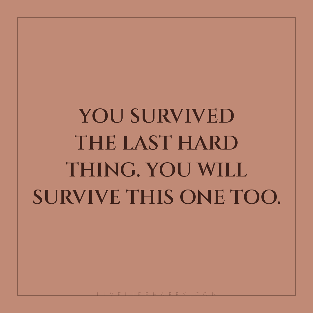 You survived the last hard thing. You will survive t... — Author Unknown