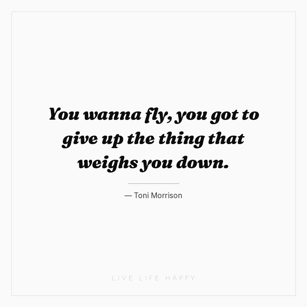 You wanna fly, you got to give up the thing that wei... — Toni Morrison
