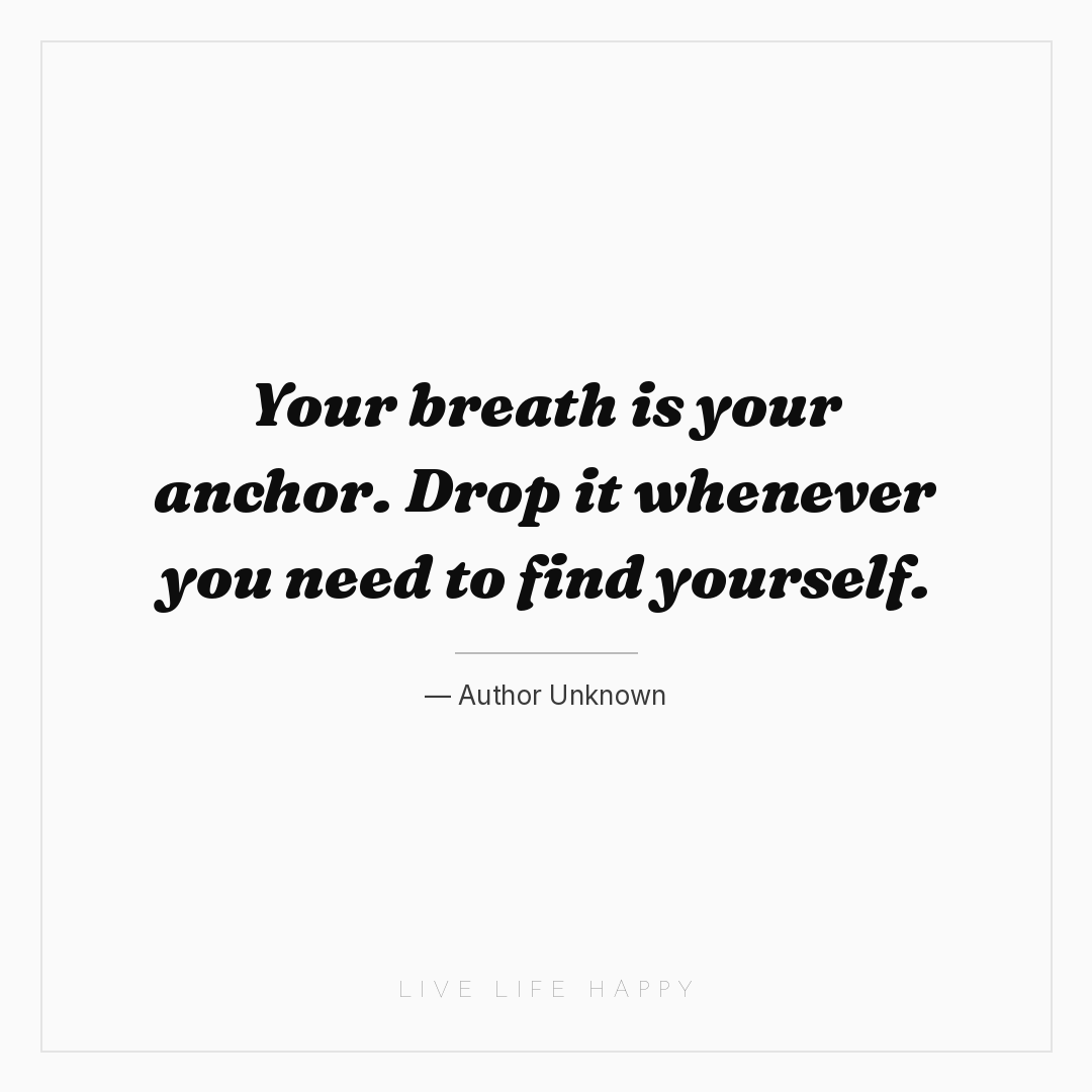 Your breath is your anchor. Drop it whenever you nee... — Author Unknown