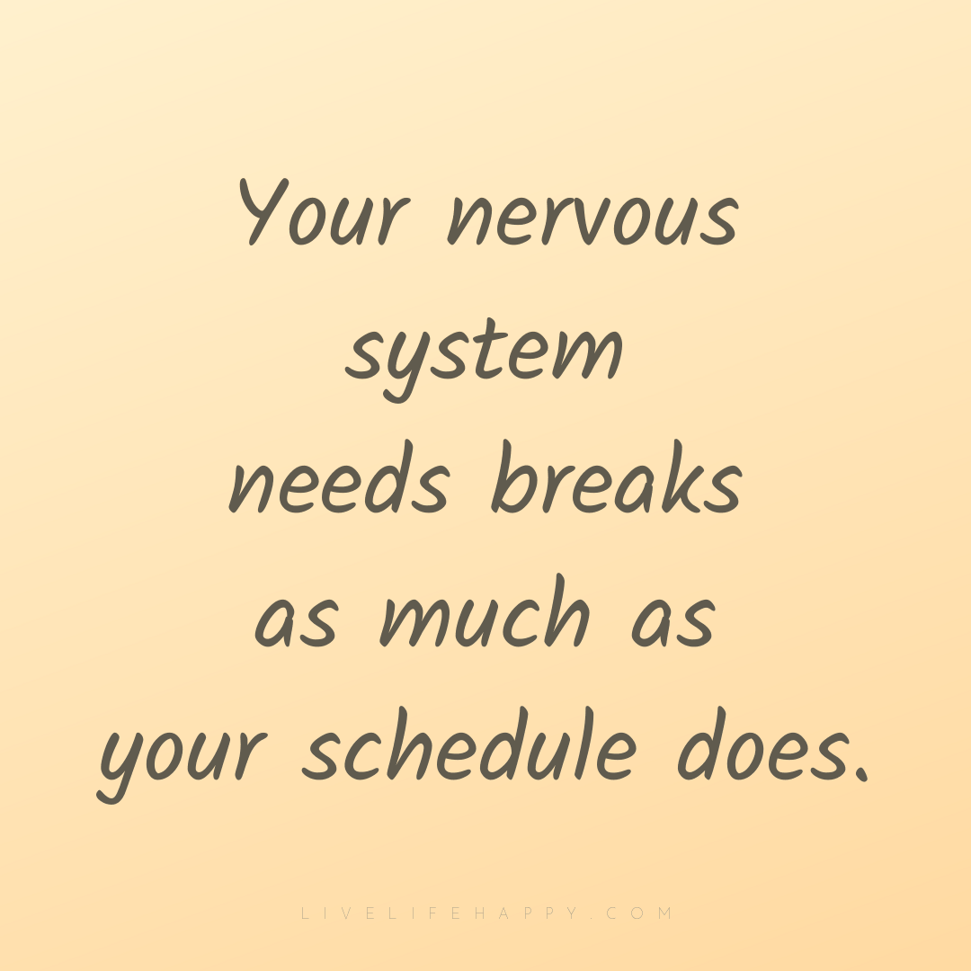 Your nervous system needs breaks as much as your sch... — Author Unknown