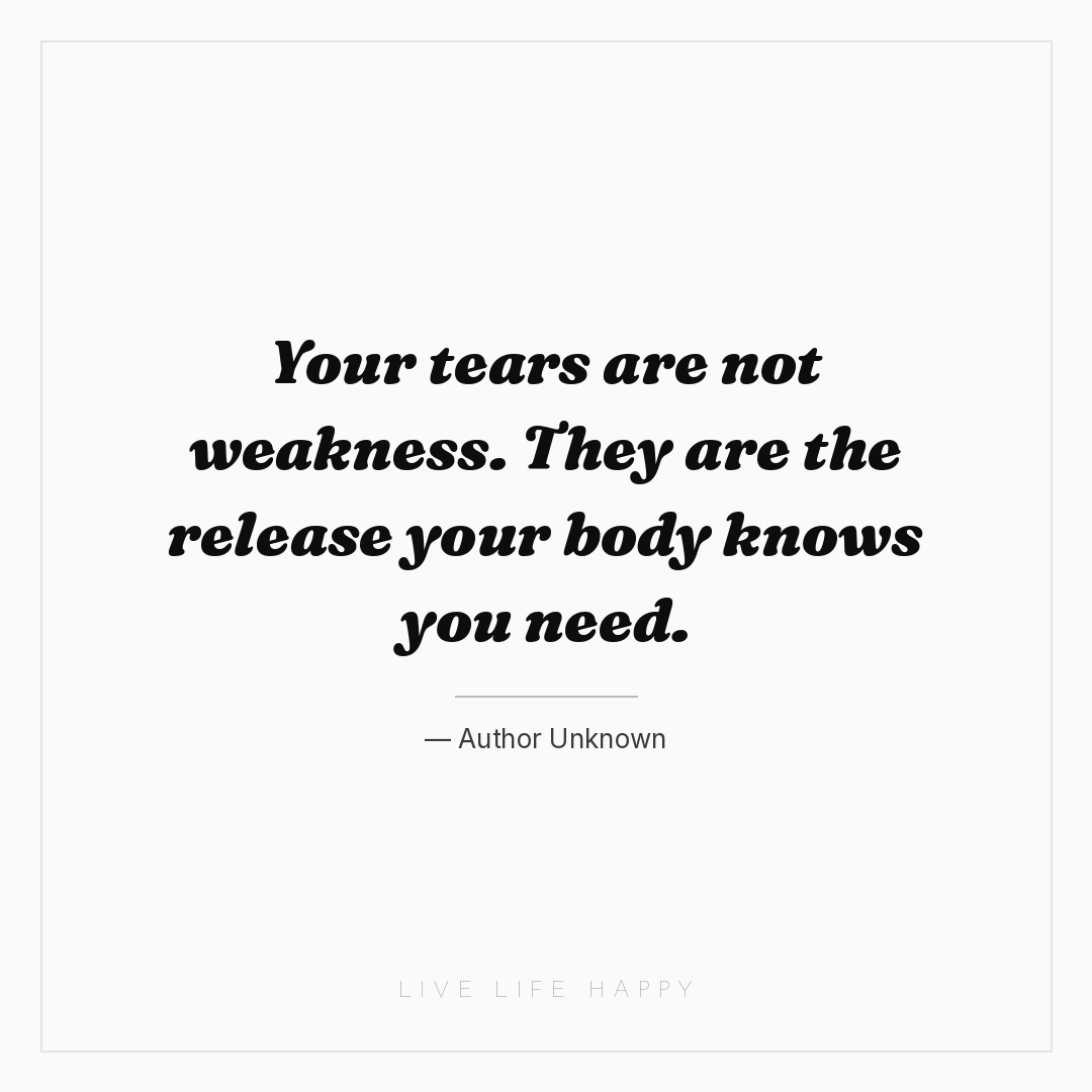 Your tears are not weakness. They are the release yo... — Author Unknown