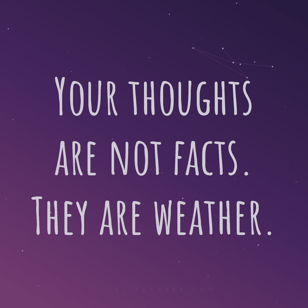 Your thoughts are not facts. They are weather. — Author Unknown